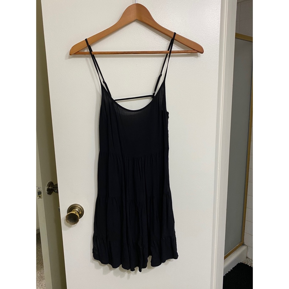 Black flowy mini dress